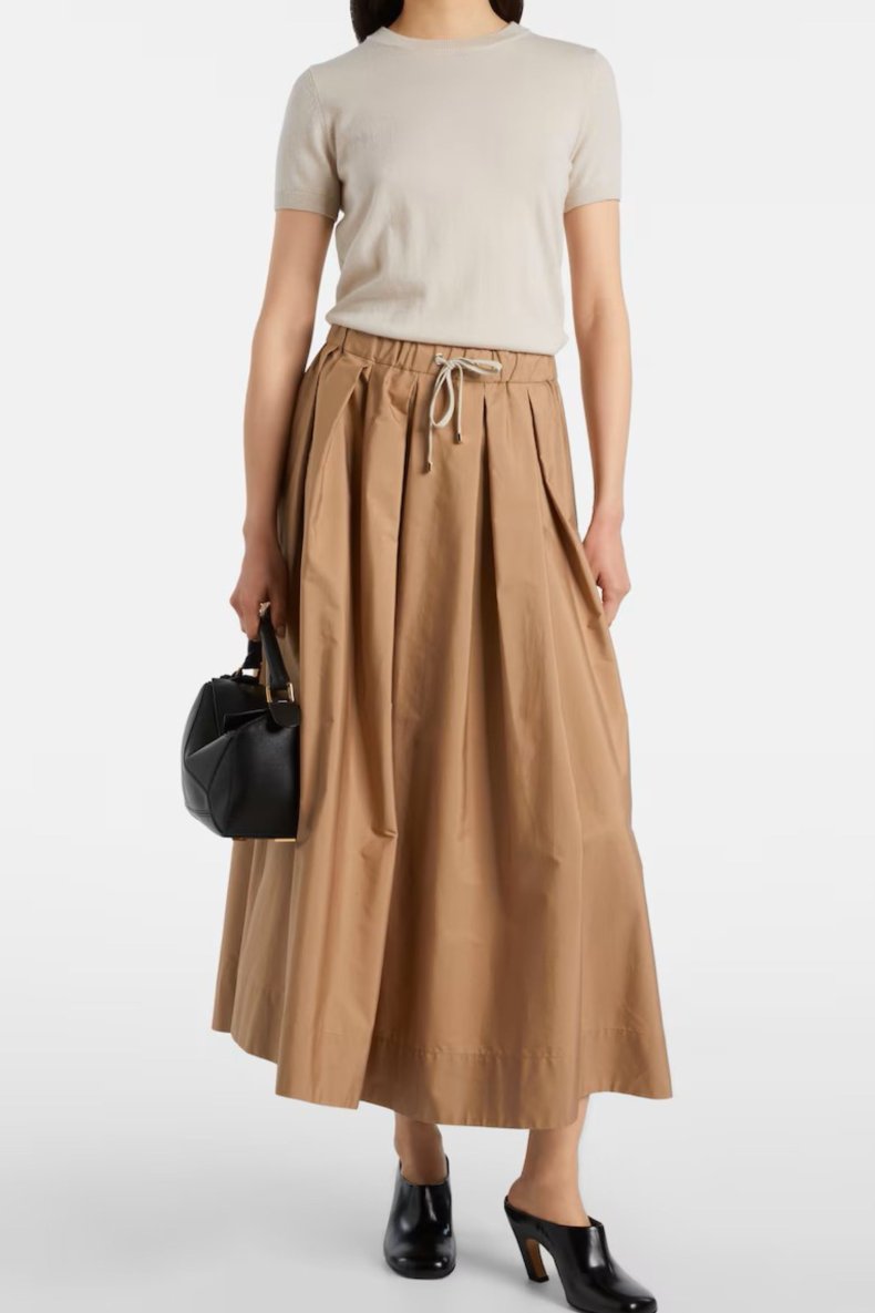 MAX MARA NEDERDEL LANG CAMEL