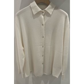 ALLUDE CASHMERE STRIK SKJORTE CREME