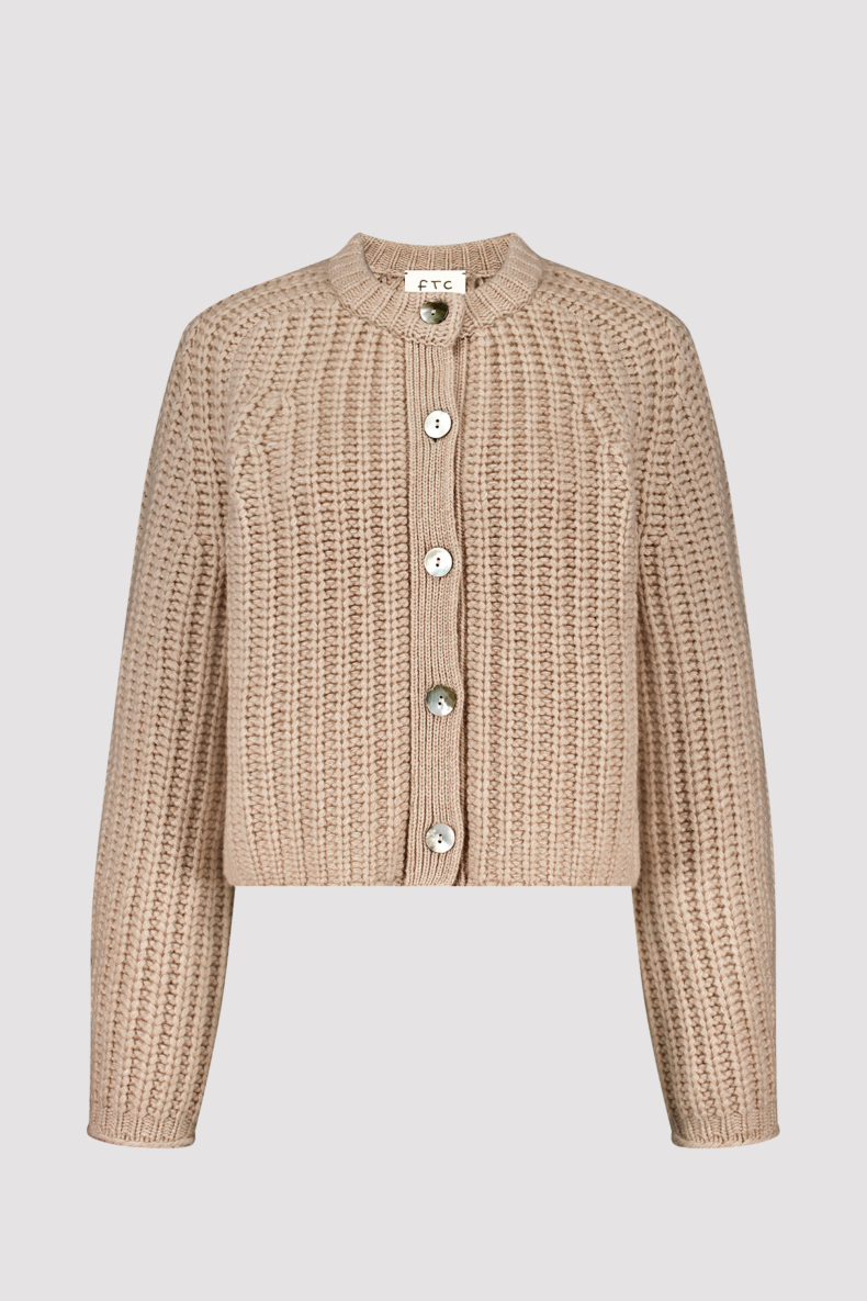 FTC CASHMERE CARDIGAN LYS SAND