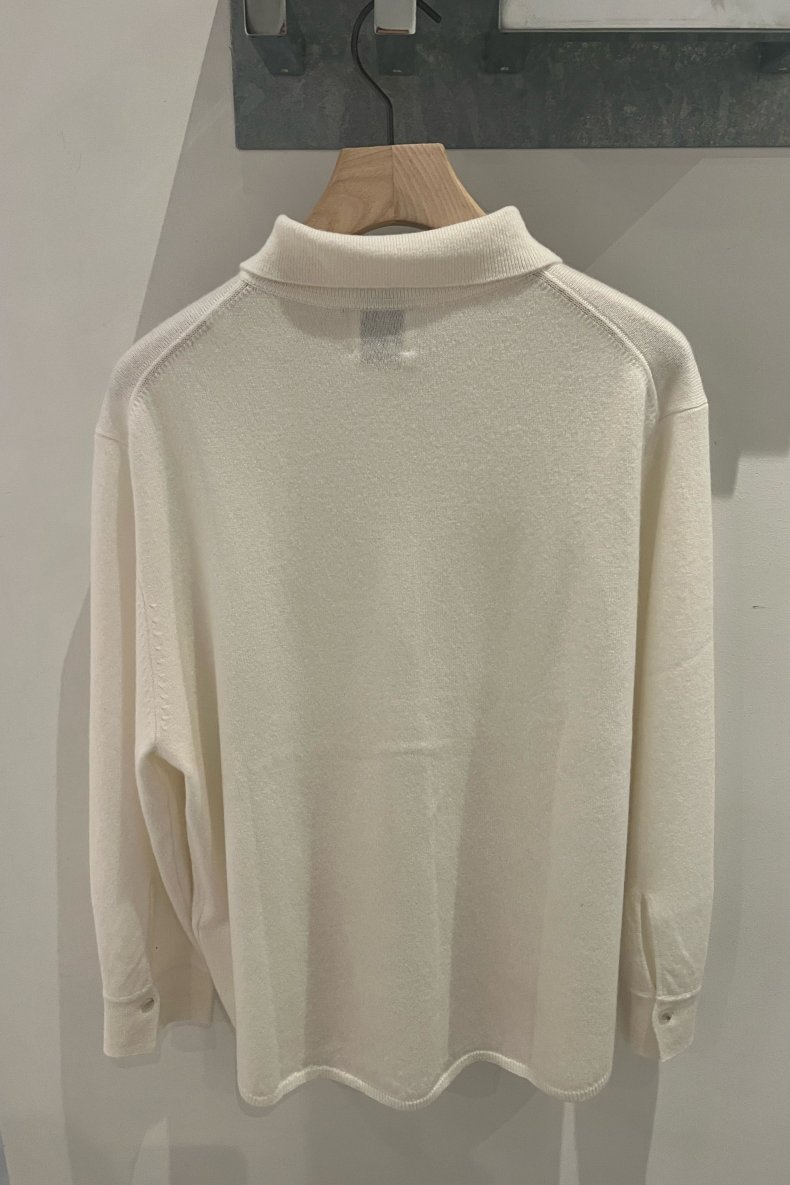 ALLUDE CASHMERE STRIK SKJORTE CREME