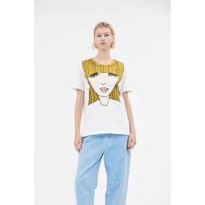 ODEEH T-SHIRT MED PRINT HVID