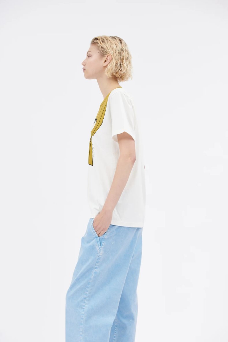 ODEEH T-SHIRT MED PRINT HVID