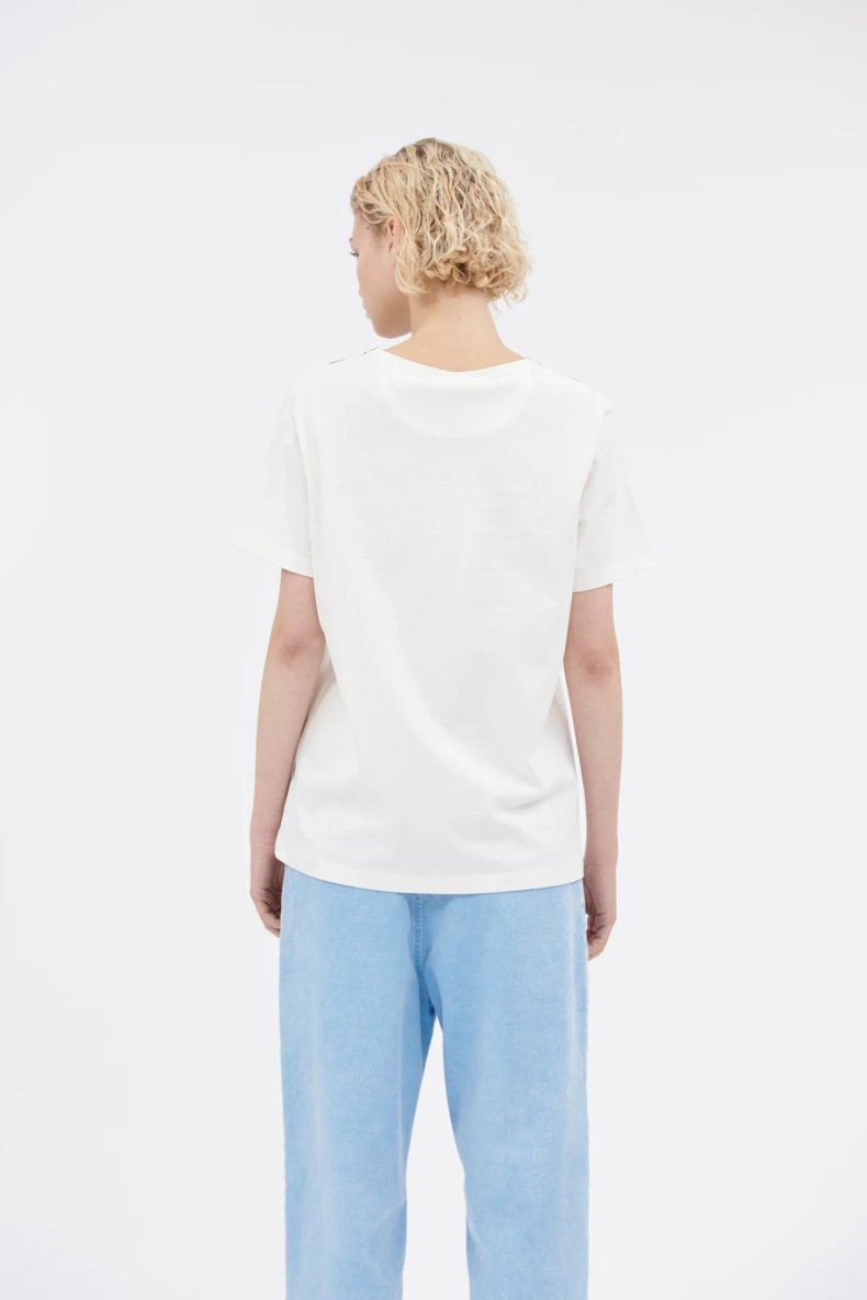 ODEEH T-SHIRT MED PRINT HVID