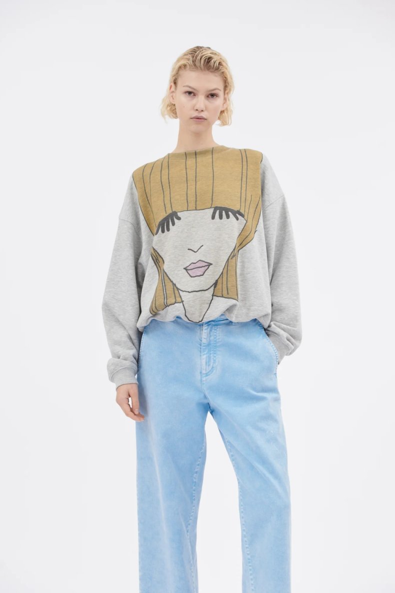 ODEEH SWEAT SHIRT MED PRINT GR�