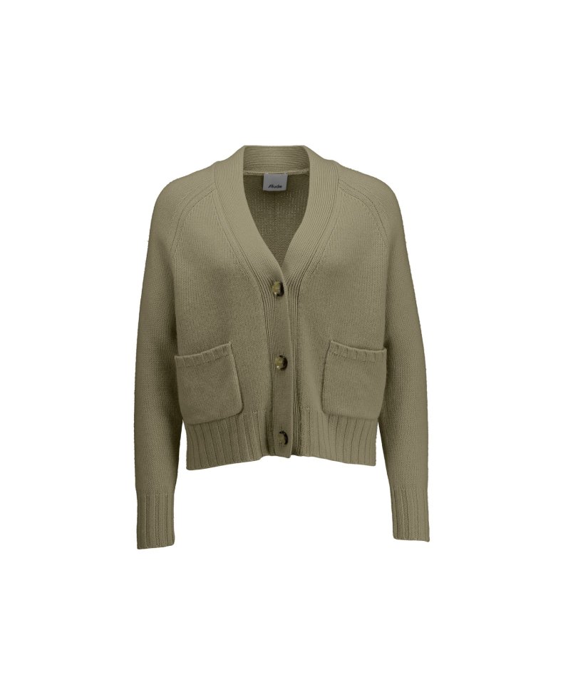 ALLUDE KORT CARDIGAN OLIVEN