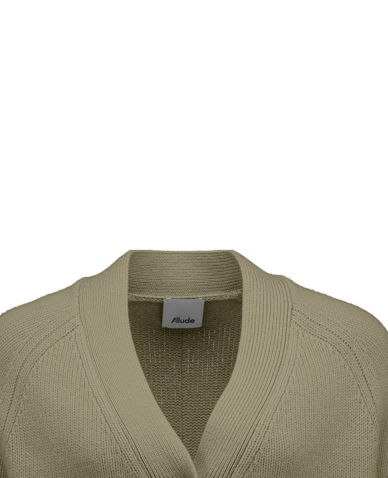 ALLUDE KORT CARDIGAN OLIVEN
