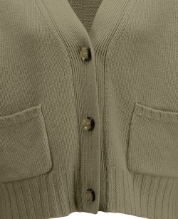 ALLUDE KORT CARDIGAN OLIVEN