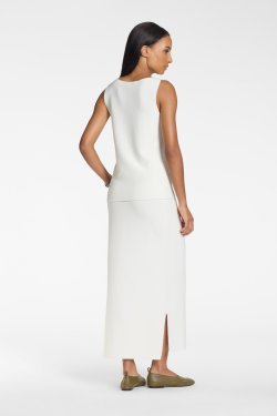 SARAH PACINI LANG STRIK NEDERDEL OFF.WHITE
