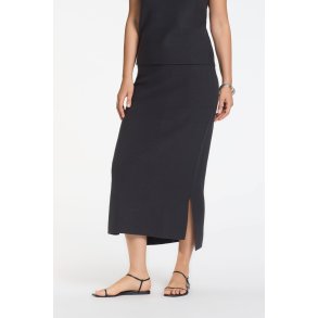 SARAH PACINI LANG STRIK NEDERDEL GR�/BRUN