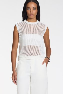 SARAH PACINI STRIK VEST OFF. WHITE