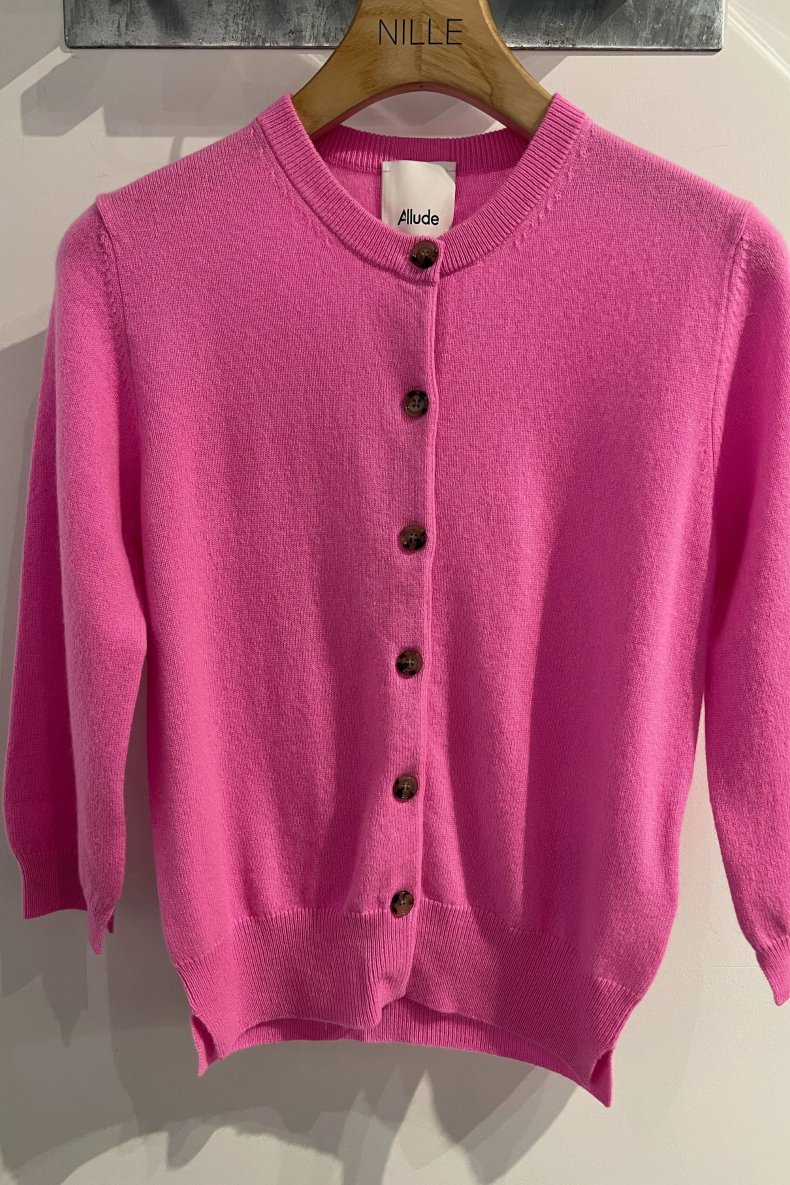 ALLUDE CASHMERE CARDIGAN PINK