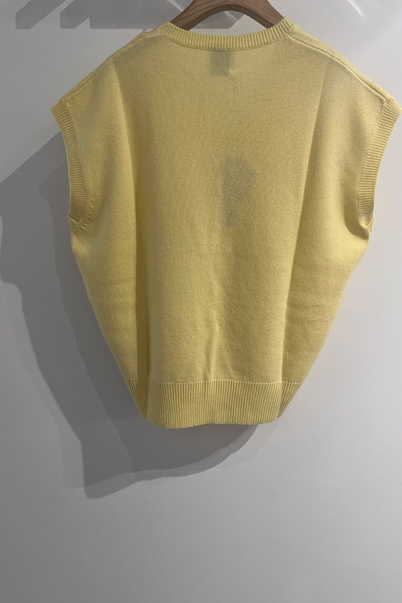 ALLUDE STRIK VEST LYS GUL