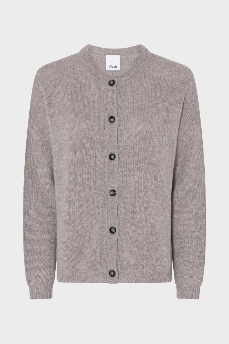 ALLUDE CASHMERE CARDIGAN TAUPE