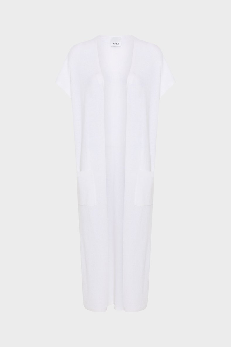 ALLUDE LANG CASHMERE JAKKE U. �RMER CREME