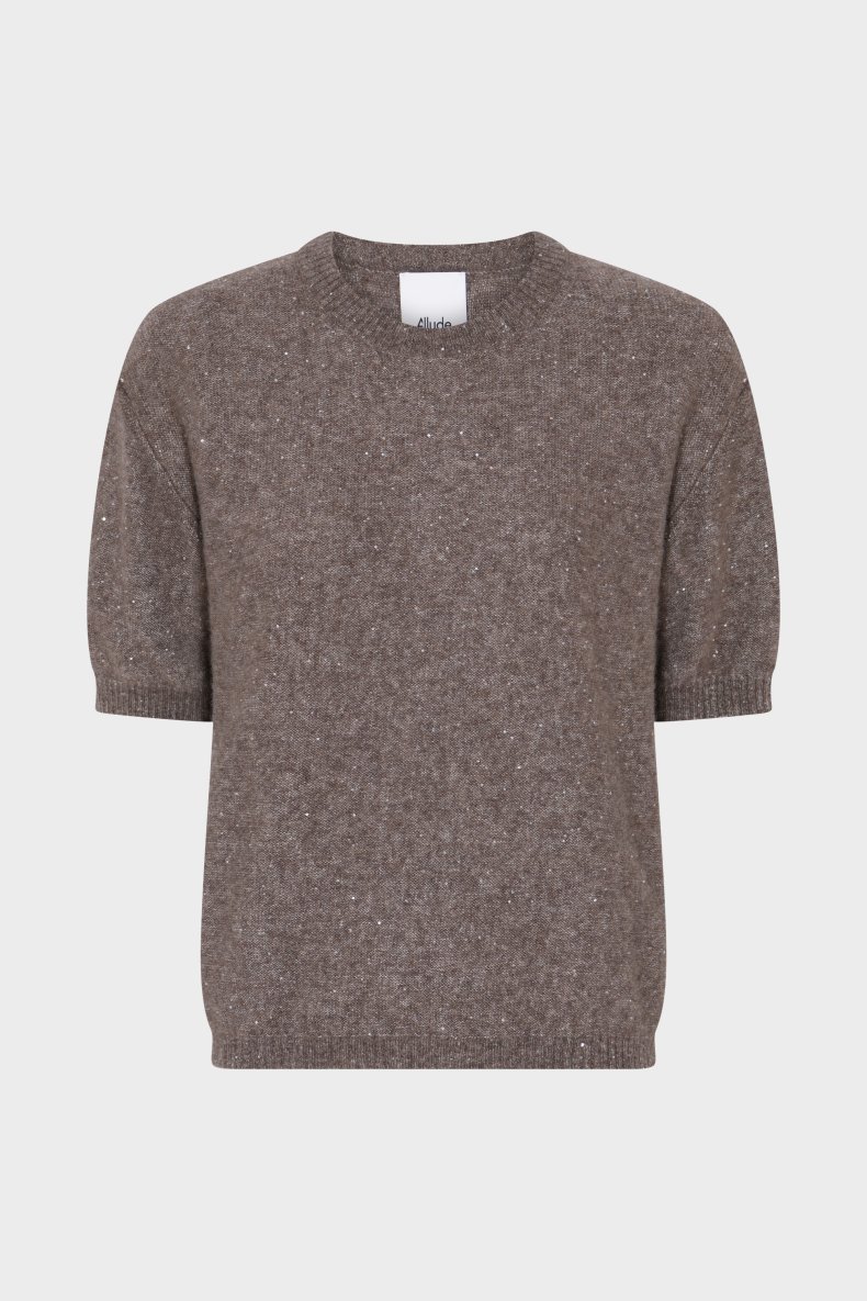 ALLUDE CASHMERE/SILKE STRIK BRUN M. PALIETTER