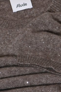 ALLUDE CASHMERE/SILKE STRIK BRUN M. PALIETTER