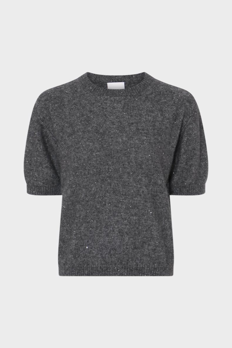 ALLUDE CASHMERE/SILKE STRIK GR� MED PAILLETTER