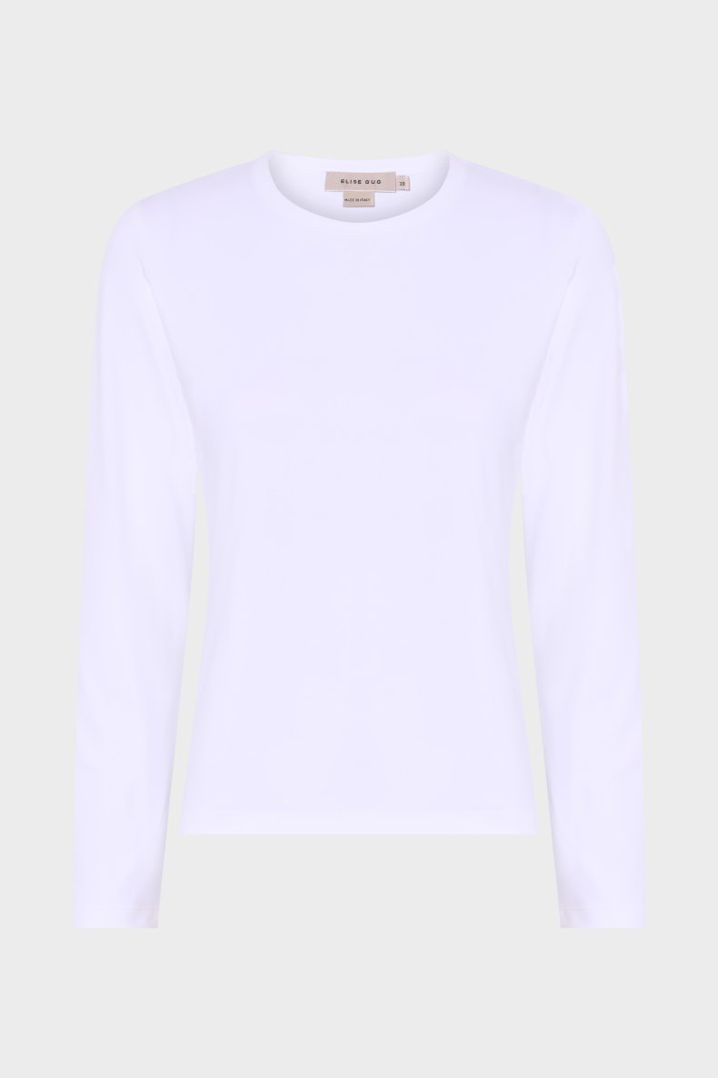 ELISE GUG T-SHIRT LANGT �RME HVID