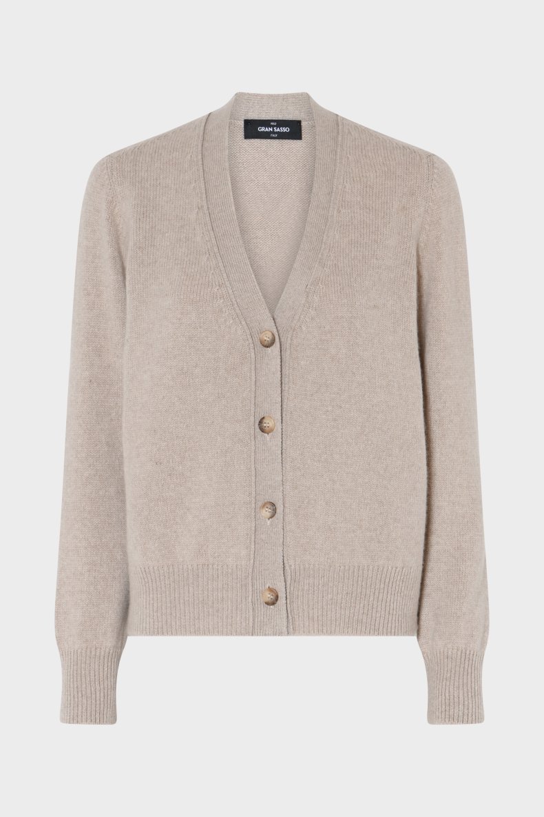 GRAN SASSO CASHMERE CARDIGAN LYS BRUN
