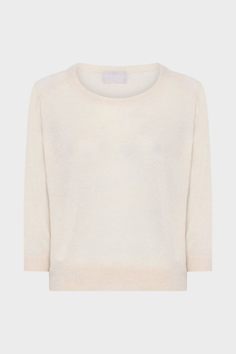 HEMISPHERE CASHMERE STRIK KORT �RME CREME