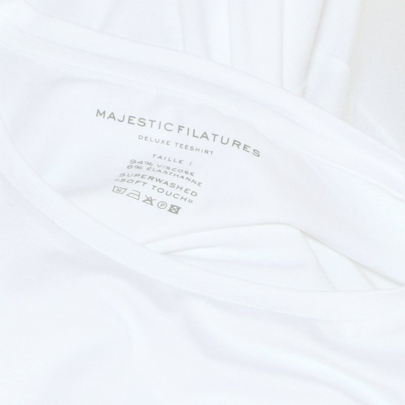 MAJESTIC T-SHIRT LANGT RME HVID