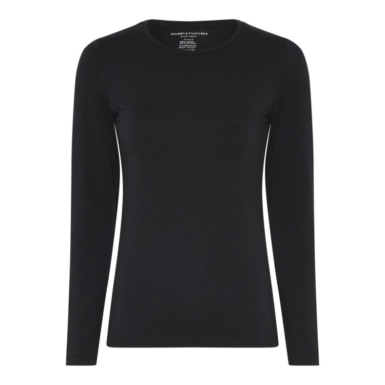 MAJESTIC T-SHIRT LANGT �RME SORT