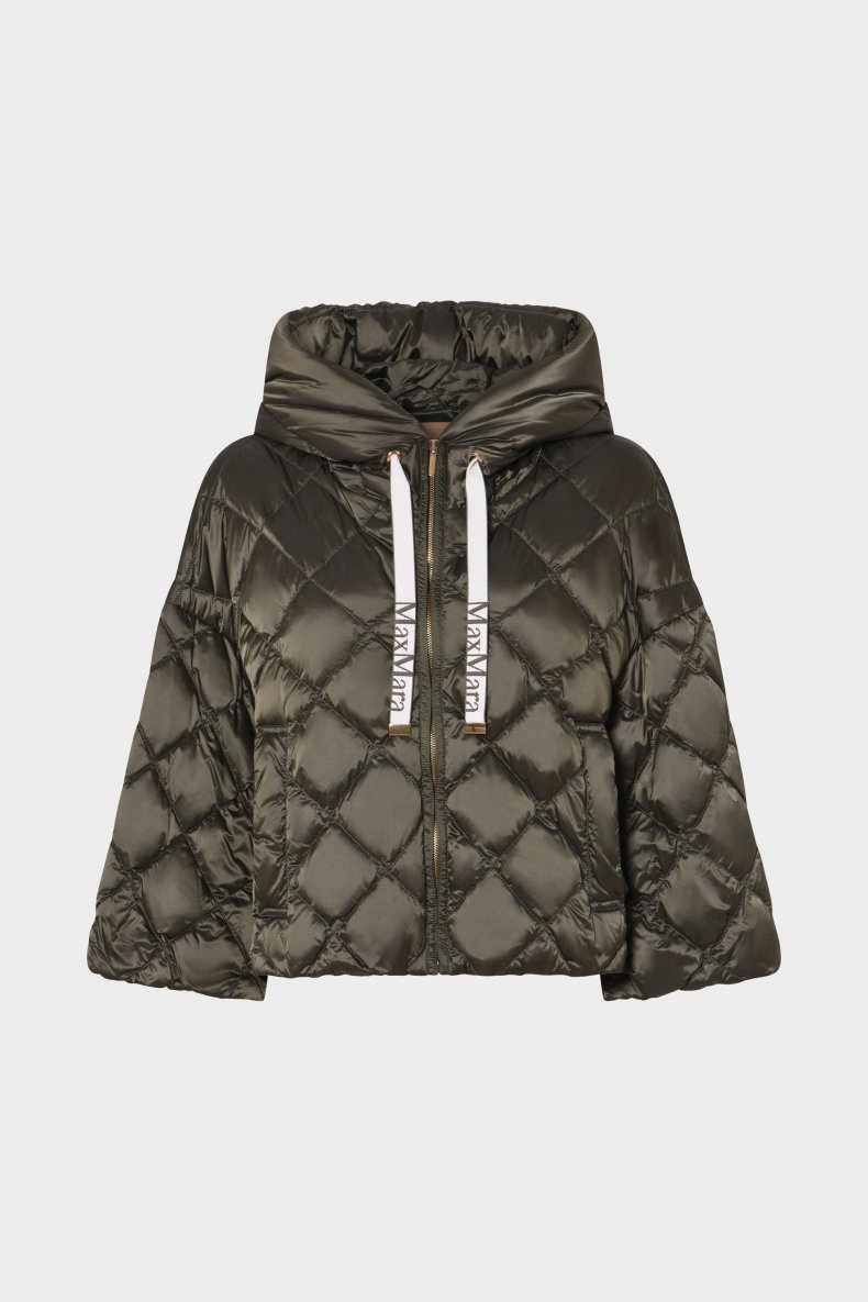 MAX MARA KORT DUN JAKKE GR�N