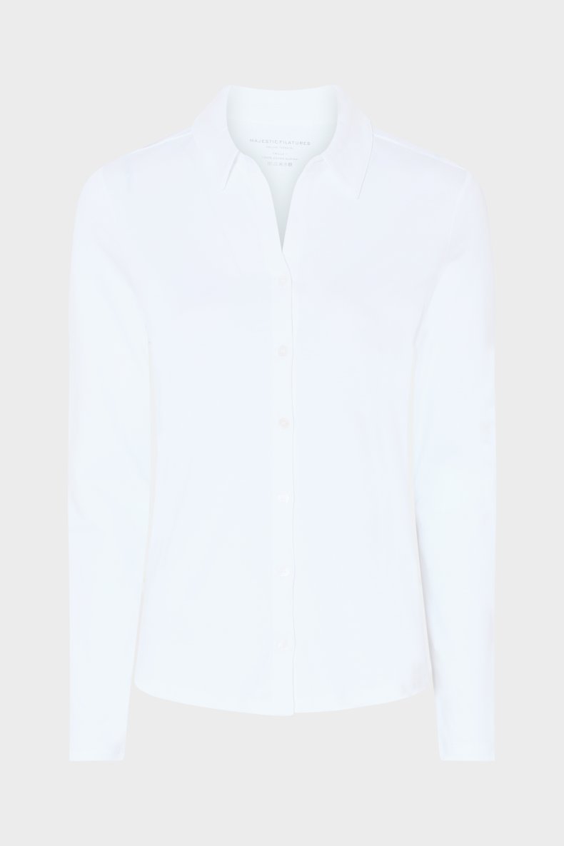 MAJESTIC T-SHIRT SKJORTE HVID