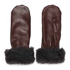 NILLE SKIND LUFFE MED PELS KANT MRKE BRUN