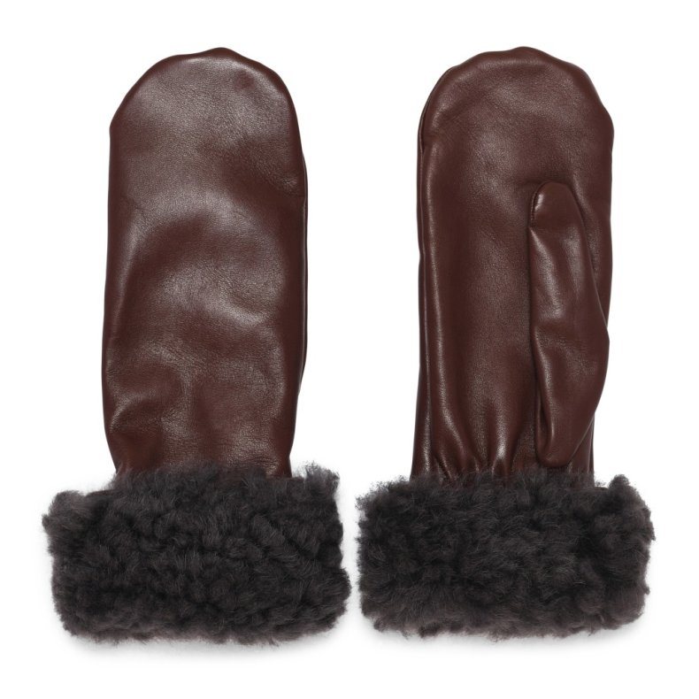 NILLE SKIND LUFFE MED PELS KANT MRKE BRUN