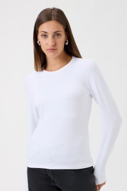 ELISE GUG T-SHIRT MED LANGT RME HVID