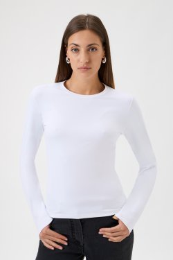 ELISE GUG T-SHIRT MED LANGT RME HVID