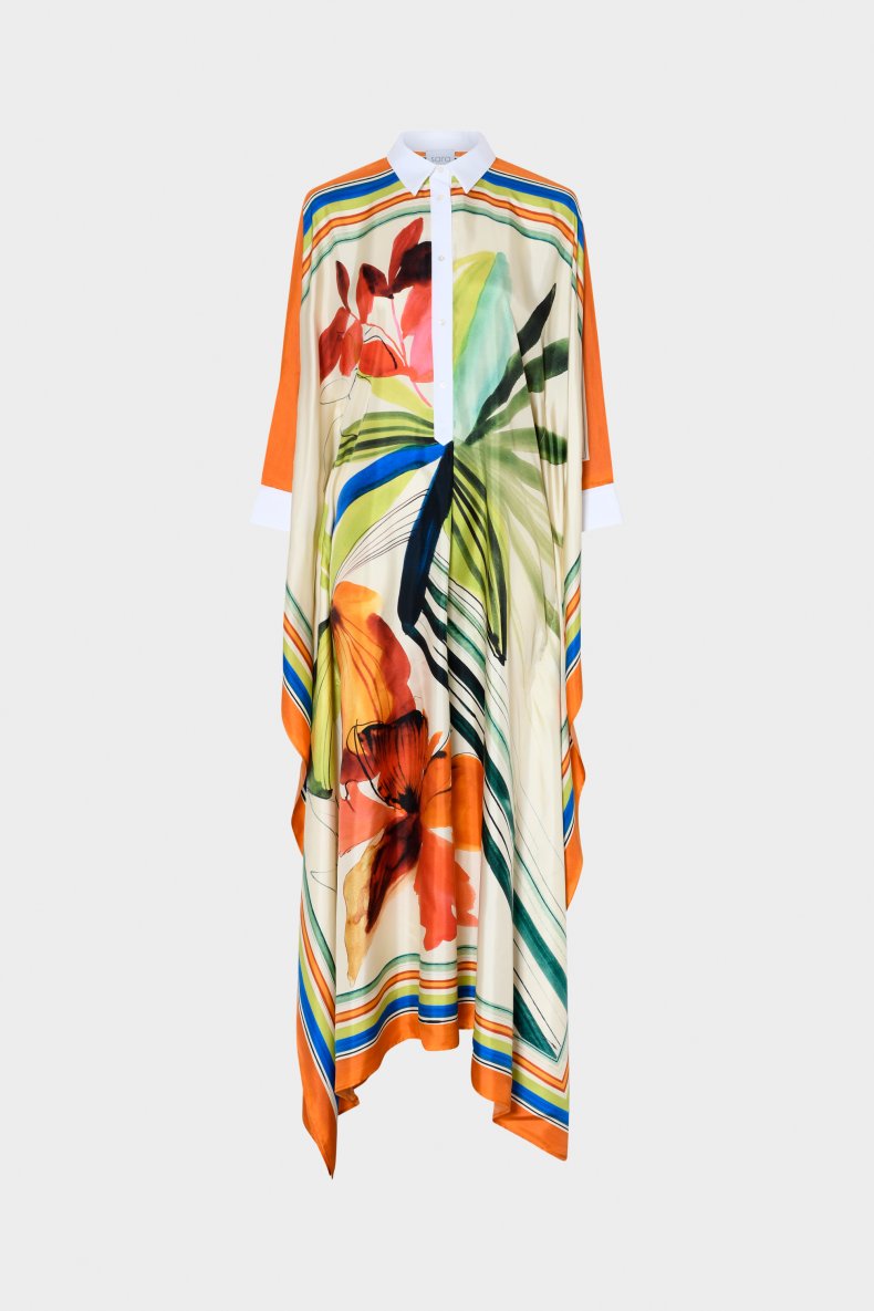 SARA ROKA  SILKE KJOLE MULTI COLOUR