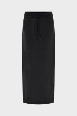 SARAH PACINI LANG STRIK NEDERDEL SORT