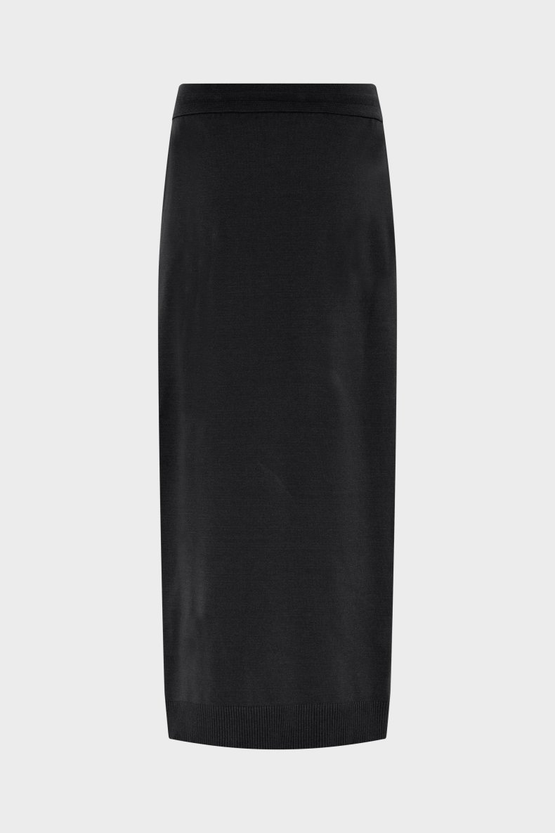 SARAH PACINI LANG STRIK NEDERDEL SORT