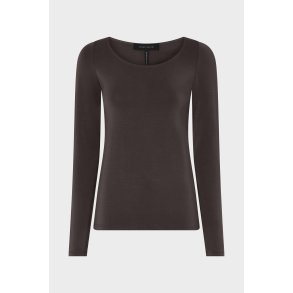 SARAH PACINI T-SHIRT LANGT �RME BRUN