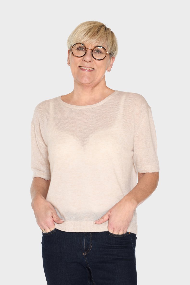 HEMISPHERE CASHMERE STRIK KORT RME SAND