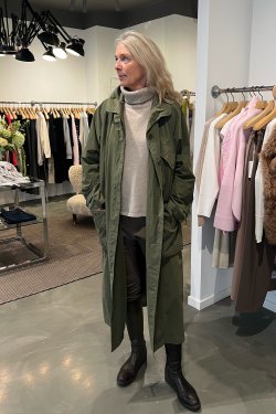 ASPESI COTTON COAT LANG ARMY