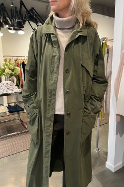 ASPESI COTTON COAT LANG ARMY