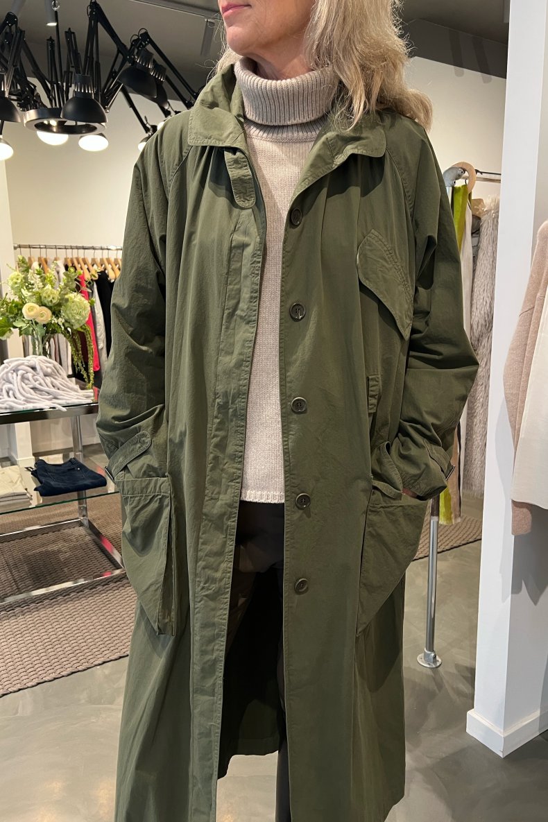 ASPESI COTTON COAT LANG ARMY
